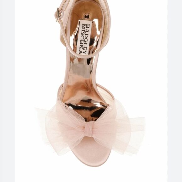 Badgley Mischka Pink Heels with Bow NWT Size 9 $250 - Picture 1 of 4